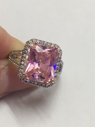 Anillo de compromiso plata con cuarzo rosa