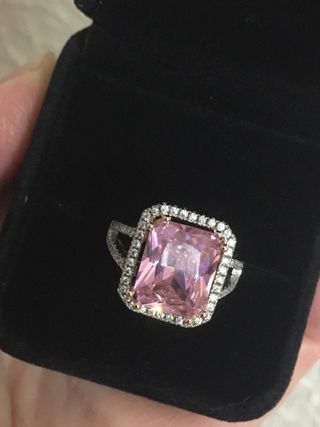 Anillo de compromiso plata con cuarzo rosa