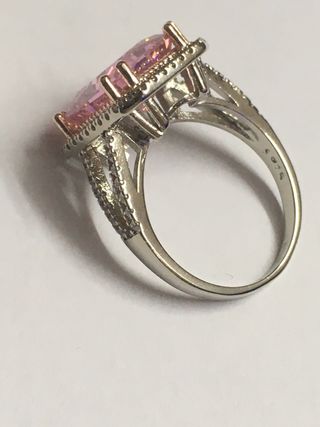 Anillo de compromiso plata con cuarzo rosa