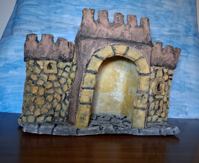 Castillo Herodes artesanal Belén Navidad 25 cm