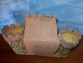 Castillo Herodes artesanal Belén Navidad 25 cm