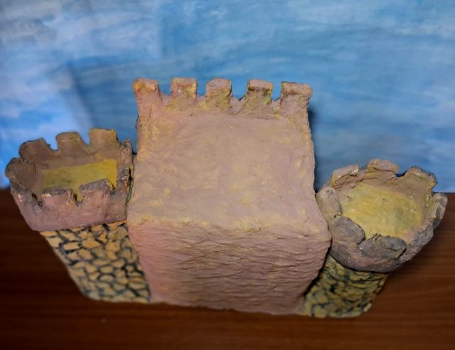 Castillo Herodes artesanal Belén Navidad 25 cm