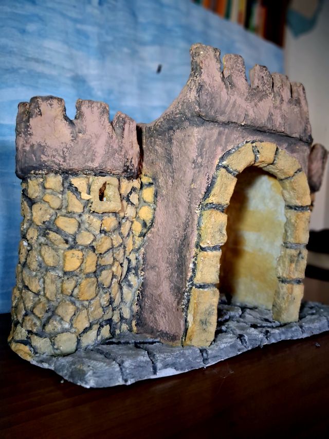 Castillo Herodes artesanal Belén Navidad 25 cm