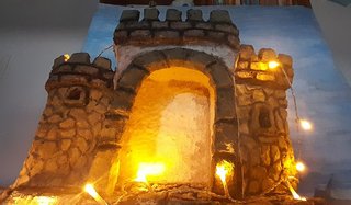 Castillo Herodes artesanal Belén Navidad 25 cm