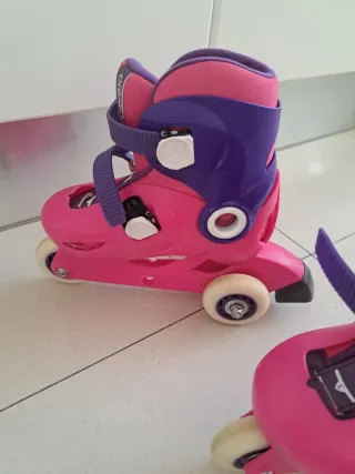Patines infantiles rosas y morados