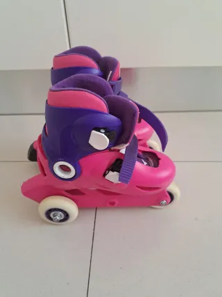 Patines infantiles rosas y morados