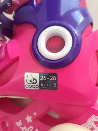 Patines infantiles rosas y morados