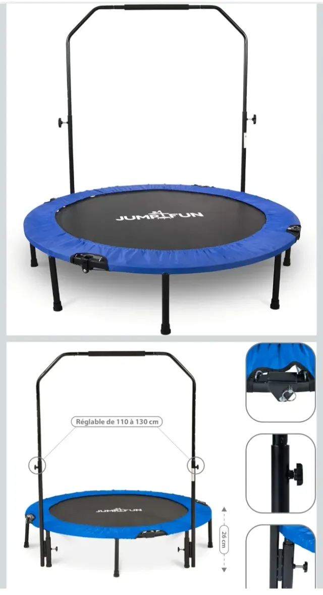 Cama elástica JumpFun con barra