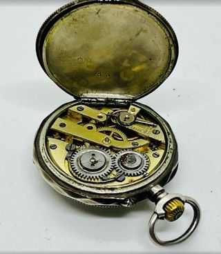 Reloj de bolsillo plata 10 rubis