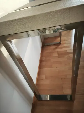 Consola Metal y Madera Blanca