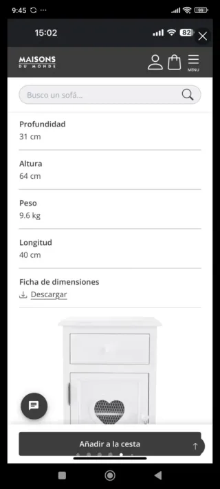 Mesita de noche Maison du Monde blanca