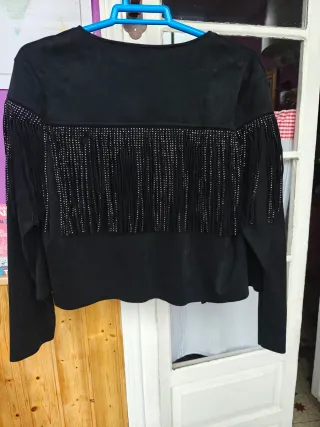 Zara Chaqueta M Flecos Strass
