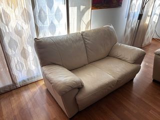 2 Sofás Natuzzi Piel Beige