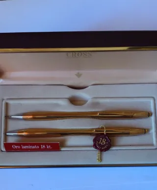 Set Penna e Portamine Cross Oro Laminato 18kt