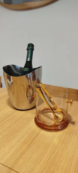 Cubitera cristal y enfriador acero