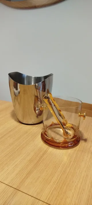 Cubitera cristal y enfriador acero