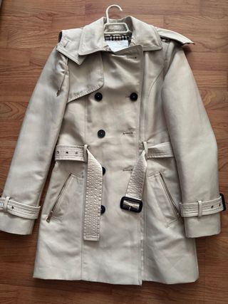 Gabardina Zara Crema Talla XS