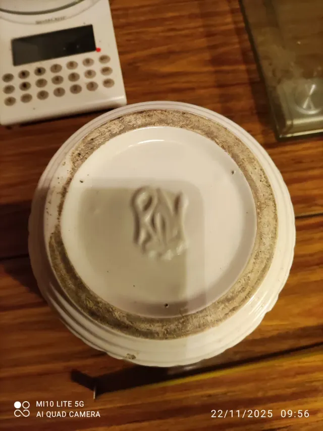 Jarron de porcelana blanco