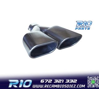 COLA ESCAPE DOBLE RECTANGULAR ACERO INOX