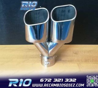 COLA ESCAPE DOBLE RECTANGULAR ACERO INOX