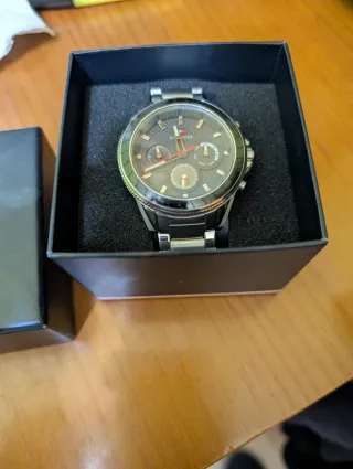 Reloj Tommy Hilfiger Negro/Plateado Nuevo