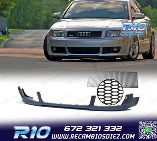 SPOILER LIP FRONTAL DELANTERO AUDI A4 S LINE 00-04 + REJILLA