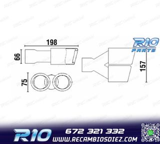 COLA ESCAPE DOBLE REDONDA ACERO INOX