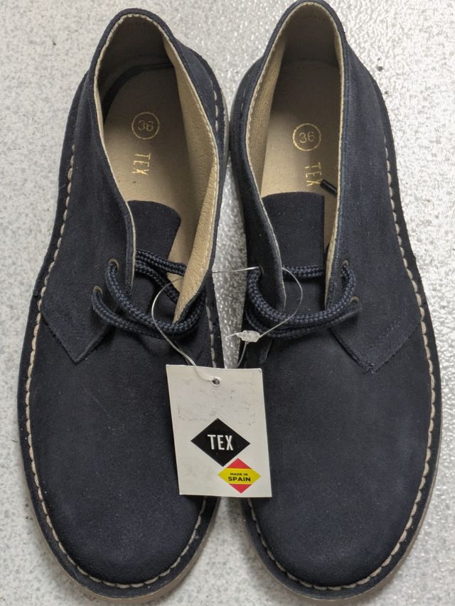 Nuove Scarpe TEX Blutcher in Pelle Blu
