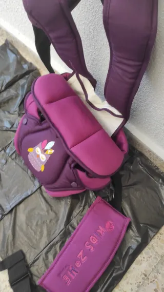 Mochila Portabebés Morada con Búho