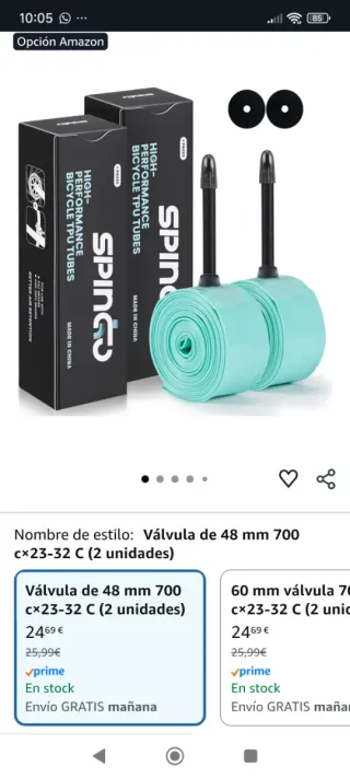 2 Cámaras de bici de carretera