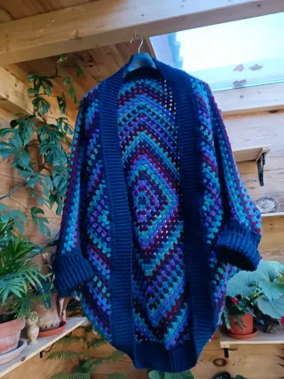 Cárdigan de punto multicolor talla única