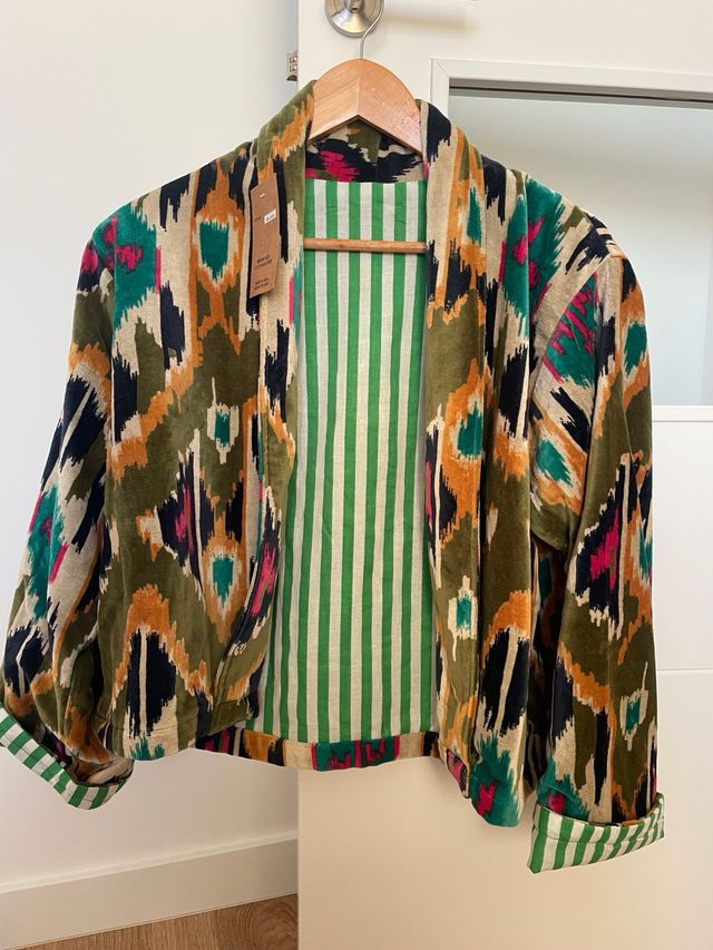 Chaqueta Terciopelo Estampada Mujer