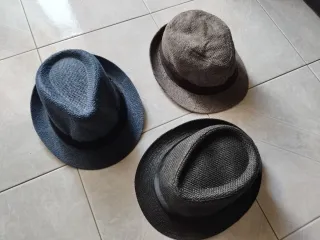 Set 3 Cappelli Uomo Blu Grigio