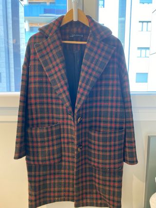 Abrigo cuadros Zara mujer M