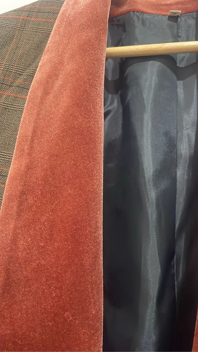 Abrigo largo mujer cuello terciopelo