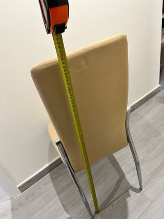 Pack 6 Sillas Comedor Beige y Plata