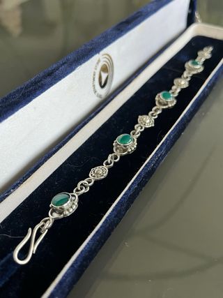 Bracciale Argento 925 Pietre Verdi