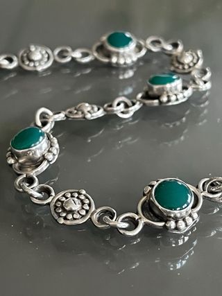 Bracciale Argento 925 Pietre Verdi
