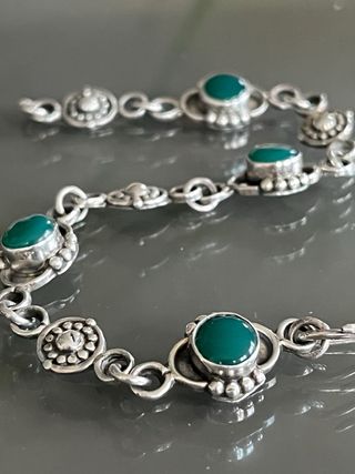 Bracciale Argento 925 Pietre Verdi