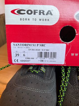 Scarpe antinfortunistiche COFRA nere e verdi