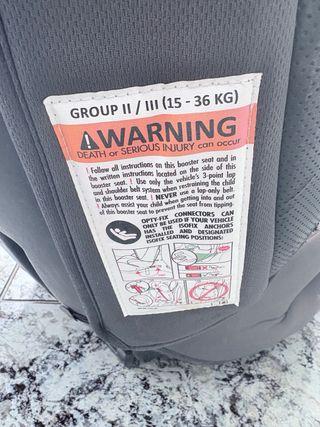 Silla coche bebé grupo 2-3 con isofix