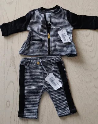 Completo neonato giacca con cerniera e pantalone