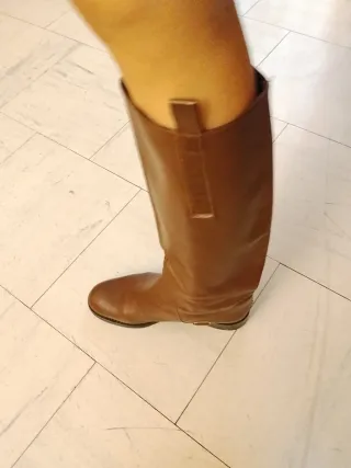 Stivali in pelle marrone Made in Italy