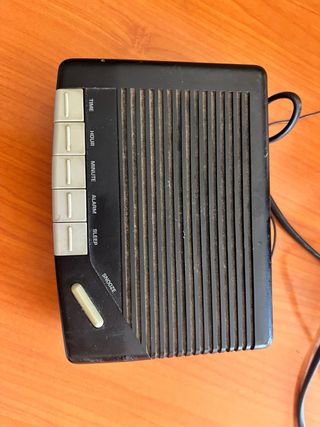 Radio Despertador Supertech AM/FM Negro Vintage