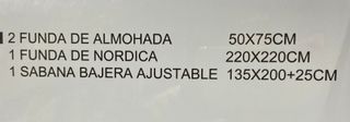 ALGODÓN Juego Funda Nórdica cama de 135 cm