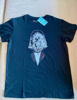 Camiseta Friking Star Wars Chewbacca Traje Negro