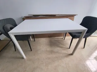 Mesa de comedor blanca 125x75 cm