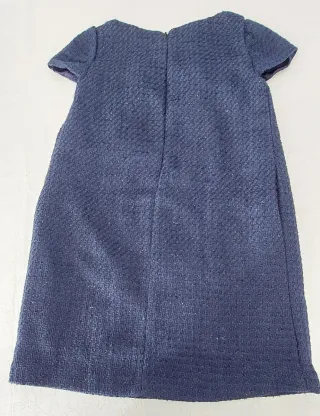 Vestito blu bambina con perle