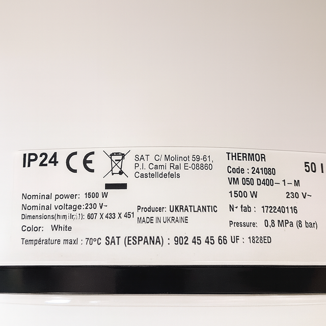 Termo Eléctrico Thermor 50L