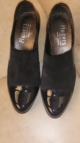 Zapatos Plumers azules Piel y Charol